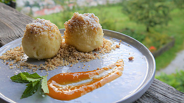 Apricot dumplings