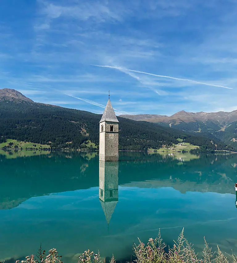 Reschensee lake: the silent witness in the water