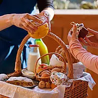 Generous breakfast baskets prepared with love