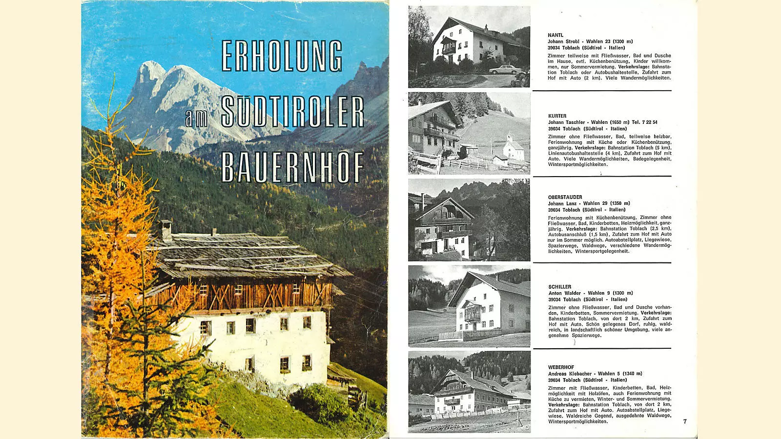 First holiday catalogue for farm holidays in South Tyrol