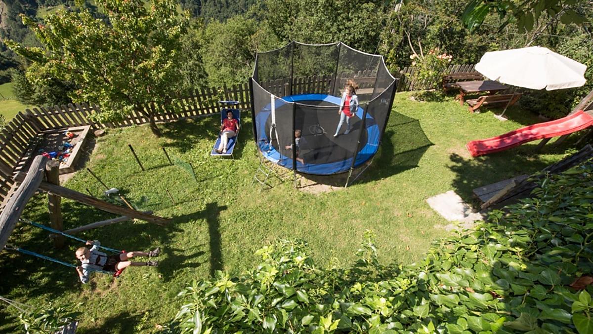 Playground with trampoline