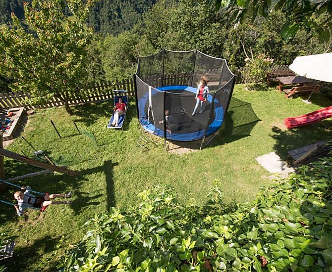 Playground with trampoline