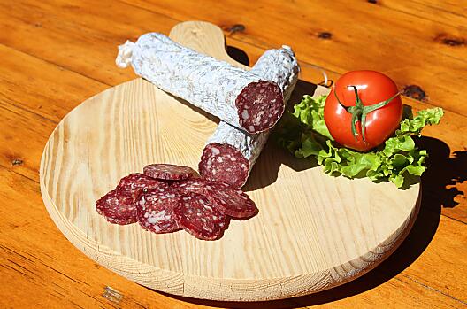 Farm-made goat salami
