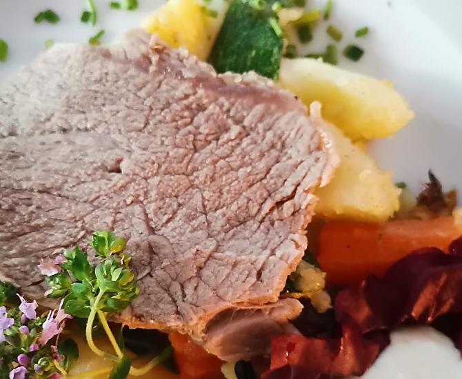 In the evening we will spoil you with local specialities. We grow our own vegetables and rear our own meat.