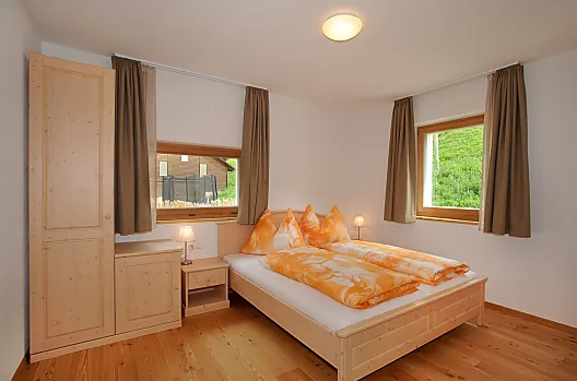 Eines der gemütlichen Schlafzimmer in der Ferienwohnung Malettes