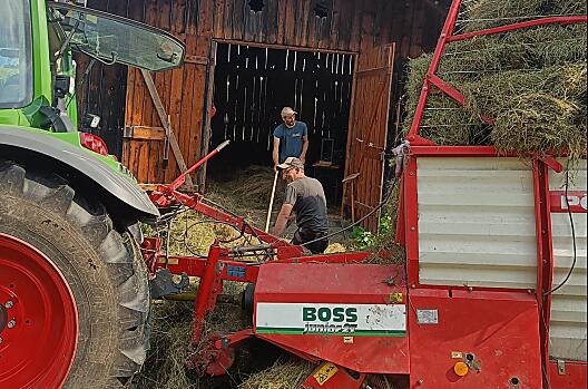 Loading up the hay
