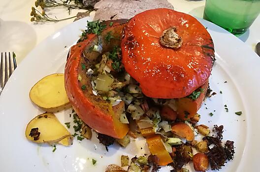 In autumn, fresh pumpkin and potatoes are a delicious staple.
