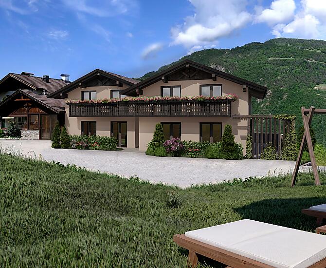 Aussenansicht der Hofstelle - Rendering