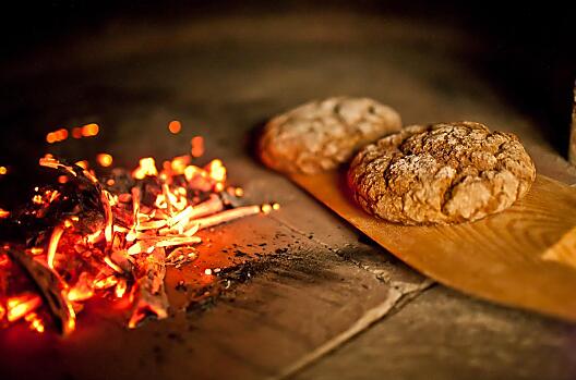 Bread baked in the wood oven