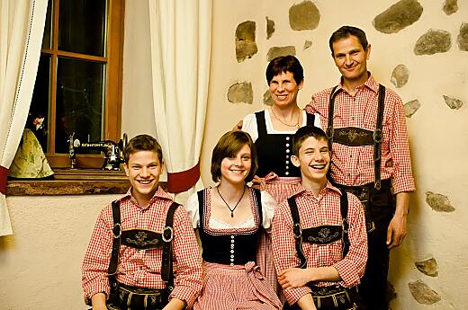 Hermann Luggin with his wife and three children.