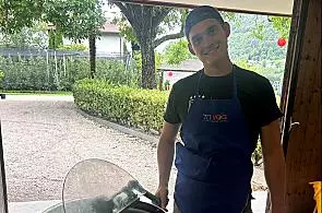 Patrick while making honey