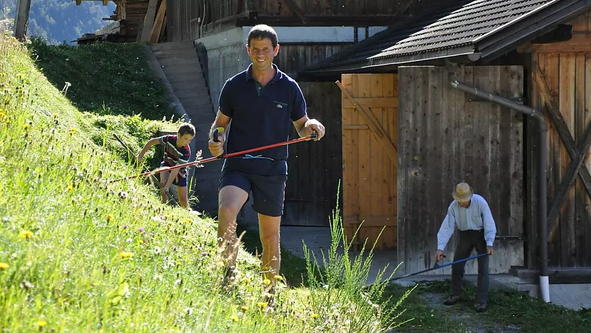 Mowing with the scythe