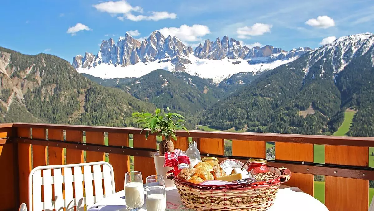 Breakfast on the balcony with a wonderful view