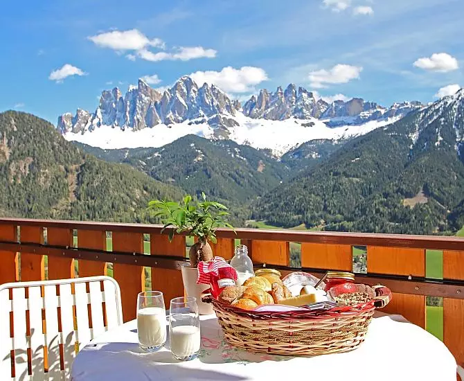 Breakfast on the balcony with a wonderful view