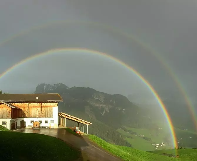 View with rainbow to St. Magdalena.