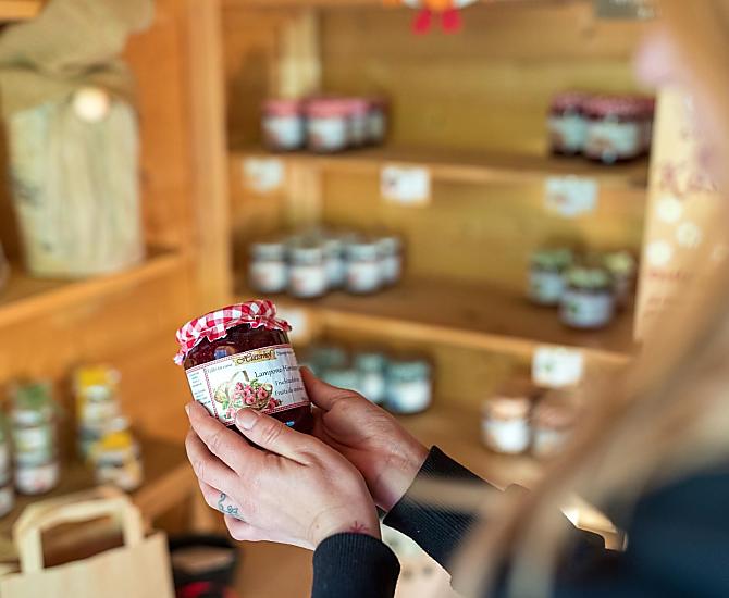 In our farm shop you will find farm produce as well as homemade jams, cordials and jellies. 
